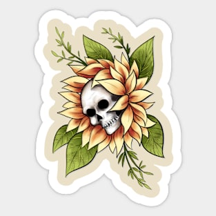 skull flower Sticker